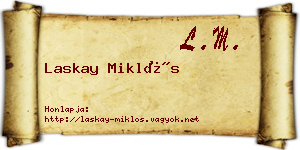Laskay Miklós névjegykártya